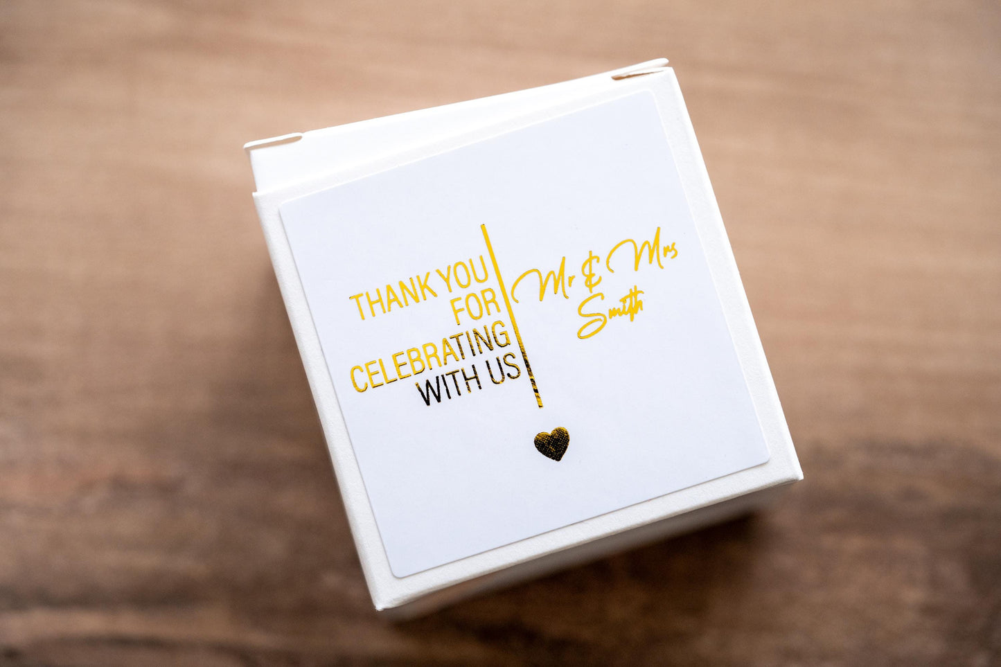 Custom Square Foil Thank You Stickers