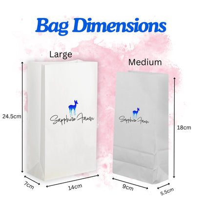 White Kraft Popcorn Party Bags