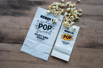 White Kraft Popcorn Party Bags