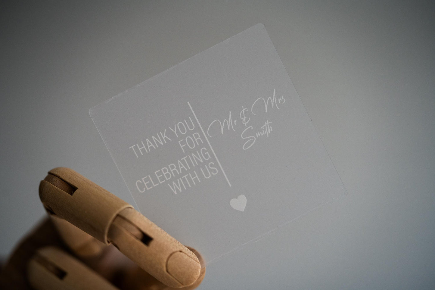 Custom Square White Print Thank You Stickers