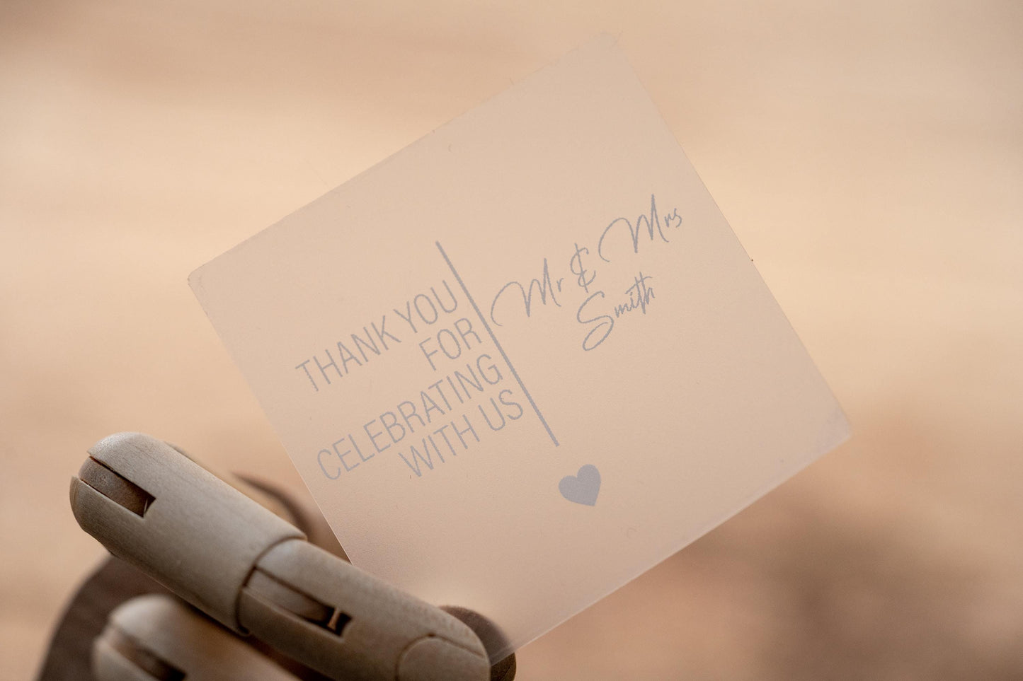 Custom Square White Print Thank You Stickers