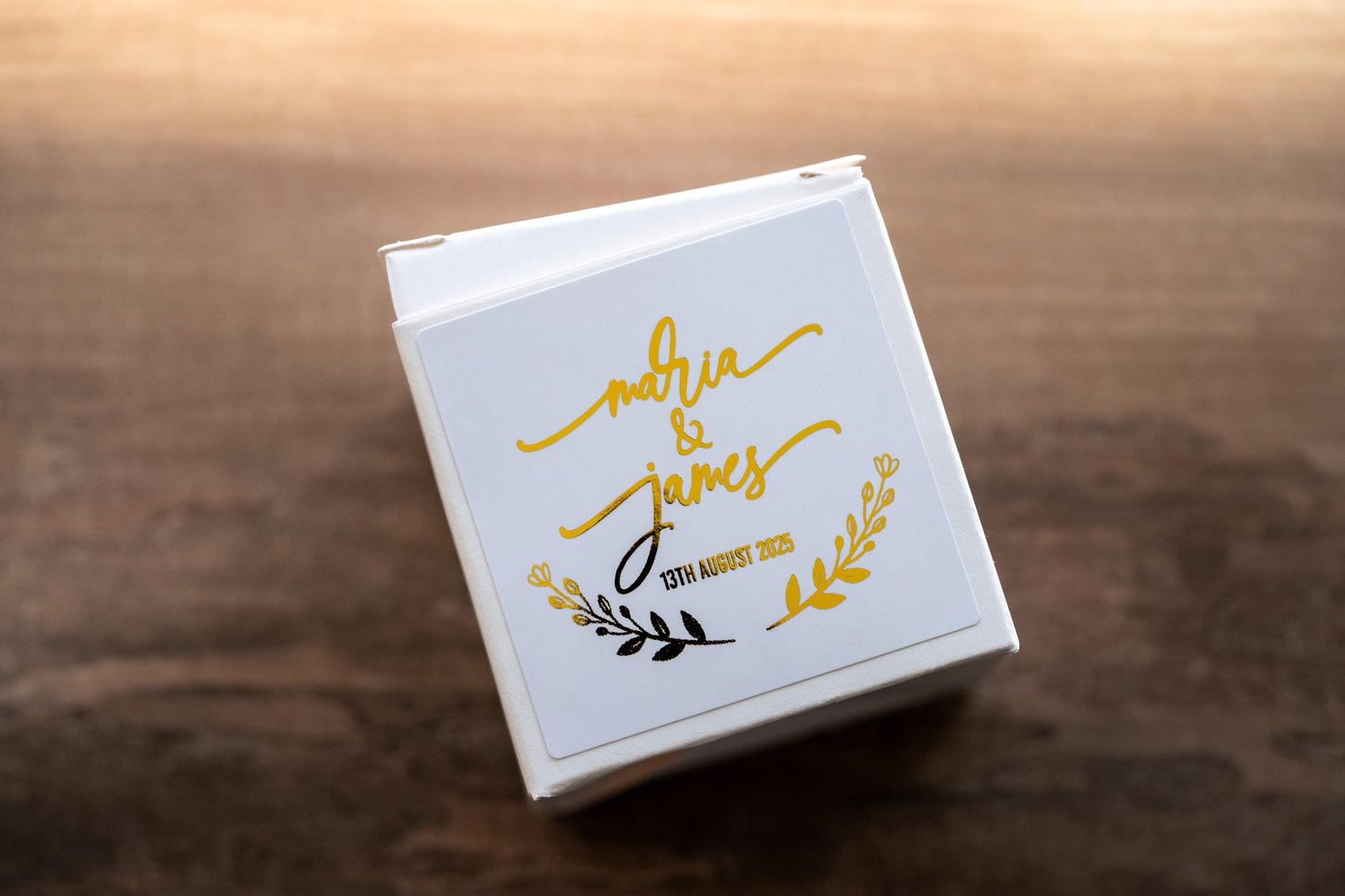 Custom Square Foil Wedding Stickers