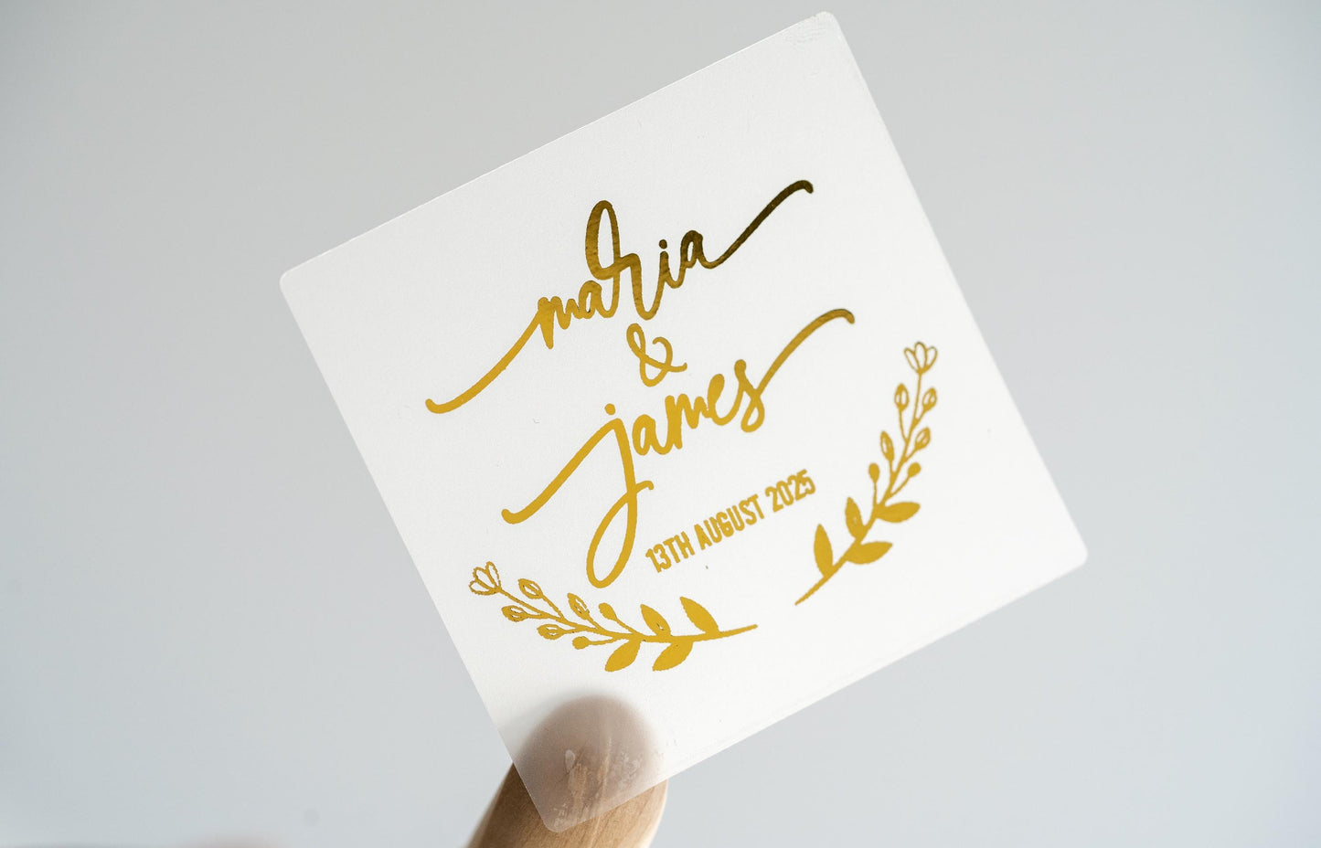 Custom Square Foil Wedding Stickers