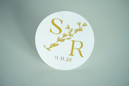 Personalised Foil Wedding Monogram Stickers