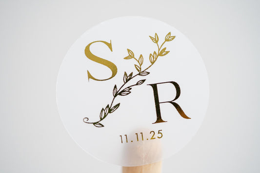 Personalised Foil Wedding Monogram Stickers
