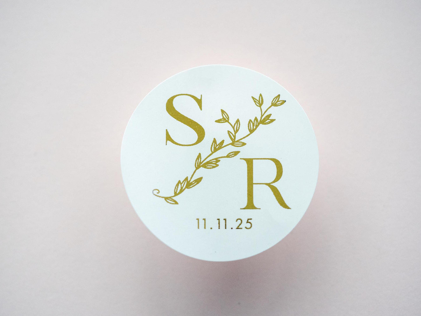 Personalised Foil Wedding Monogram Stickers