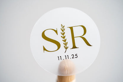 Custom Metallic Foil Wedding Monogram Stickers