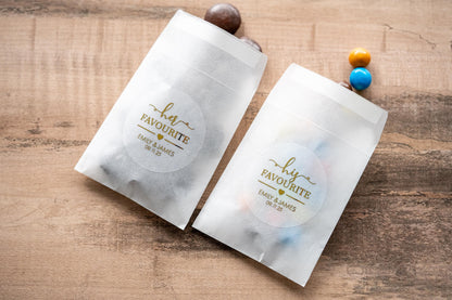 Wedding Favour Stickers with Glassine Bag