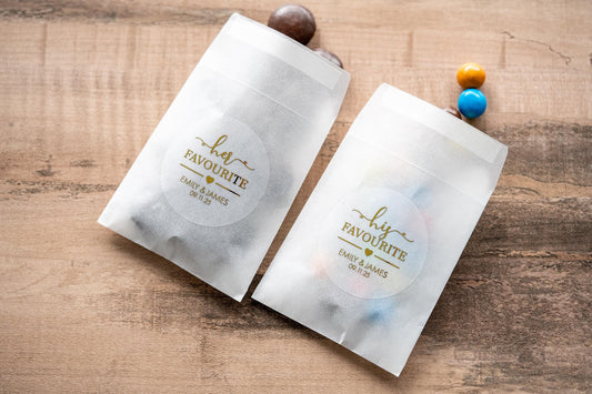 Wedding Favour Stickers with Glassine Bag
