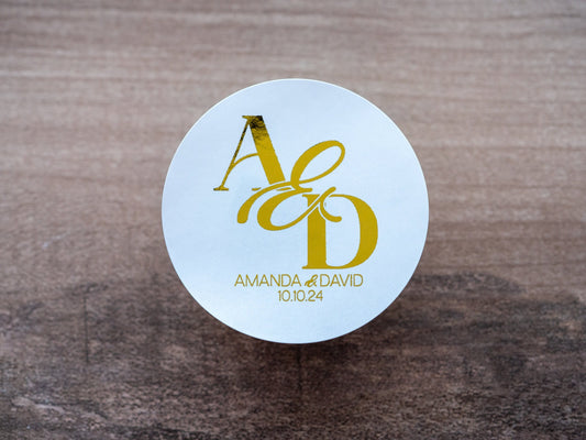 Foil Wedding Monogram Stickers