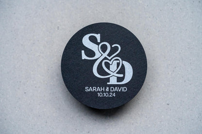 Personalised Black Monogram Stickers