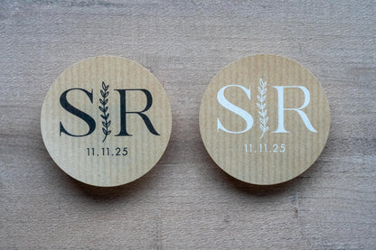 Personalised Kraft Monogram Stickers