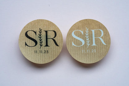 Personalised Kraft Monogram Stickers