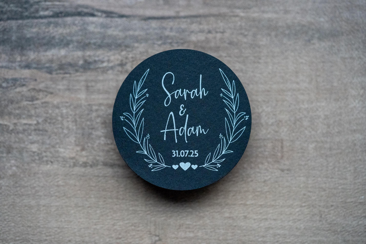 Personalised Black Wedding Sticker