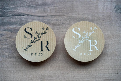 Custom Kraft Monogram Stickers