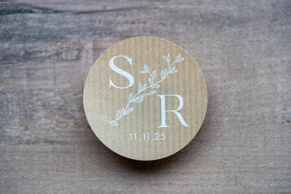 Custom Kraft Monogram Stickers