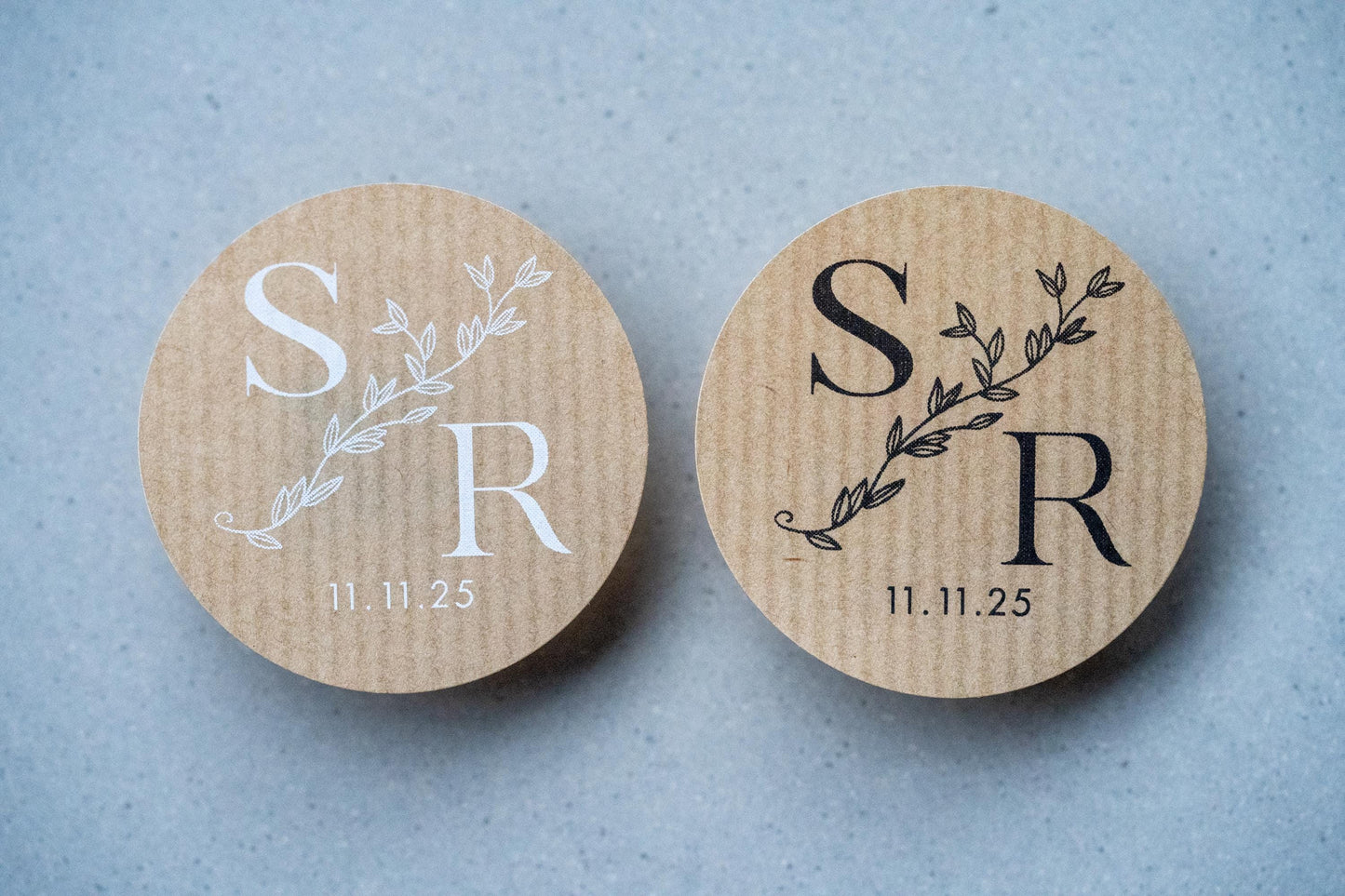 Custom Kraft Monogram Stickers
