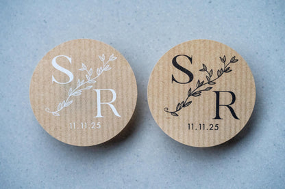 Custom Kraft Monogram Stickers