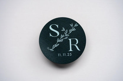 Personalised Black White Print Monogram Stickers