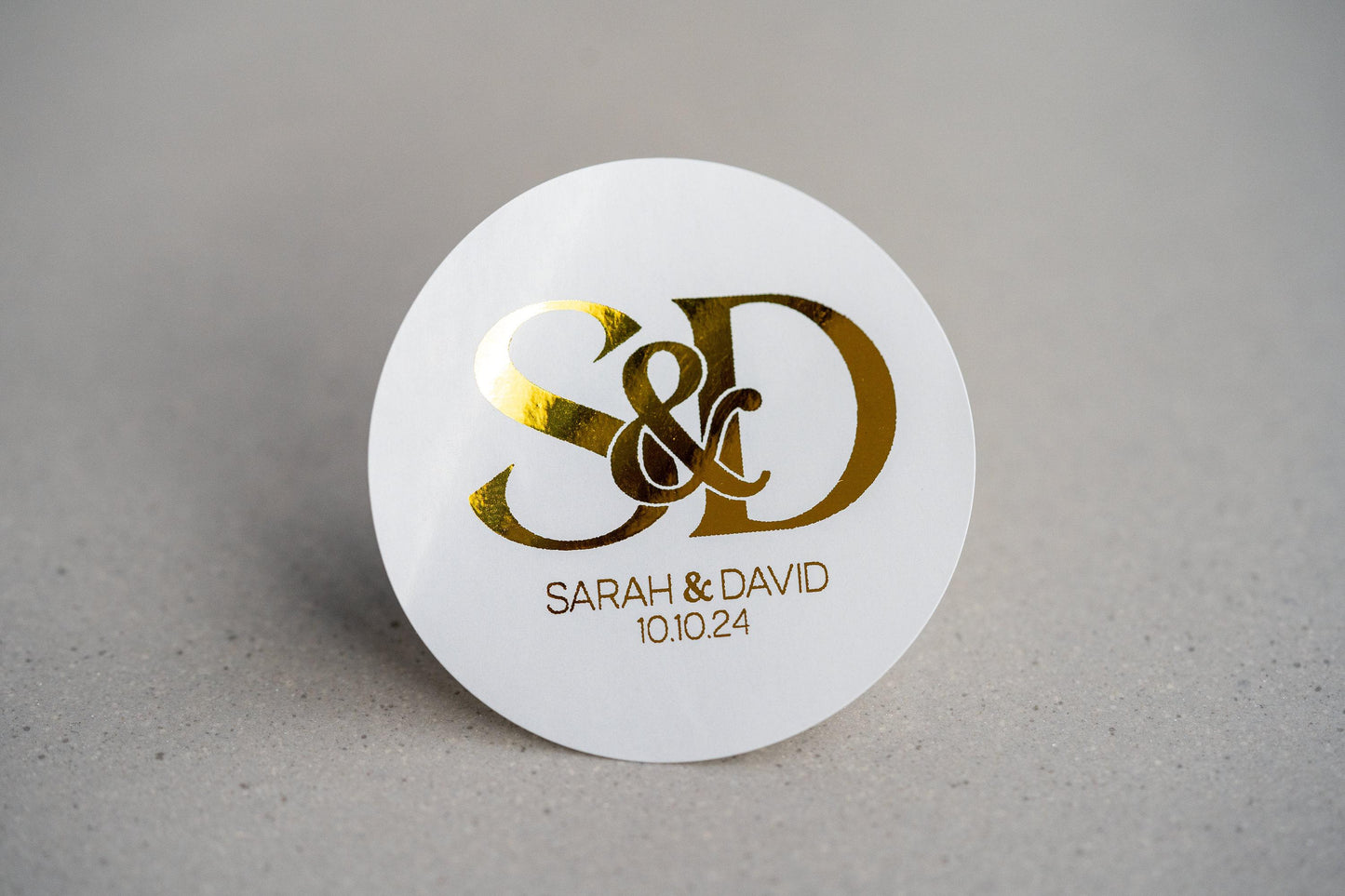 Foil Wedding Monogram Sticker