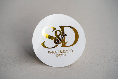 Foil Wedding Monogram Sticker