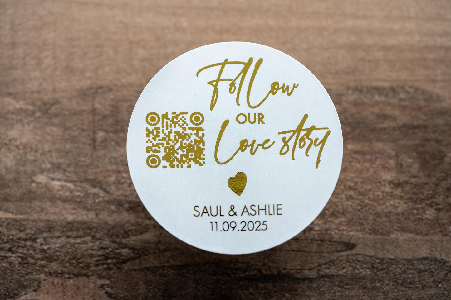Foil Save The Date QR Code Wedding Stickers