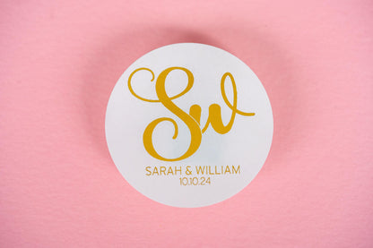 Personalised Monogram Foil Wedding Stickers