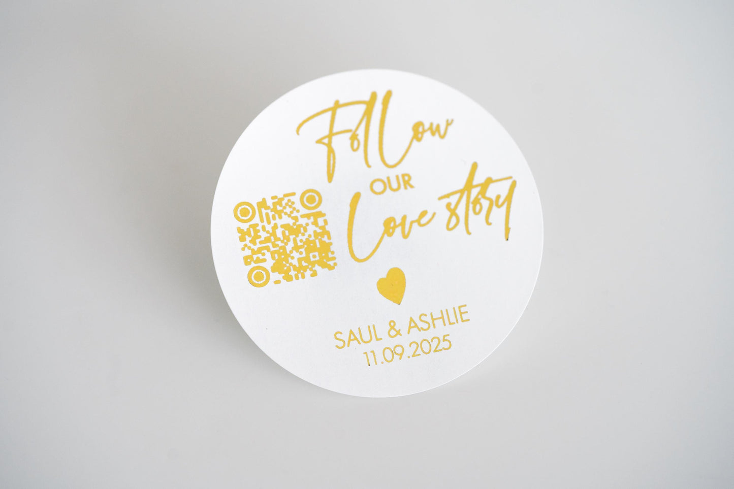 Foil Save The Date QR Code Wedding Stickers