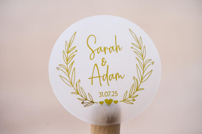 Custom Leaf Wreath Foil Wedding Sticker