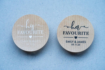 Kraft Wedding Favour Stickers