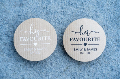 Kraft Wedding Favour Stickers