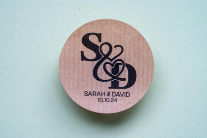 Personalised Kraft Monogram Stickers
