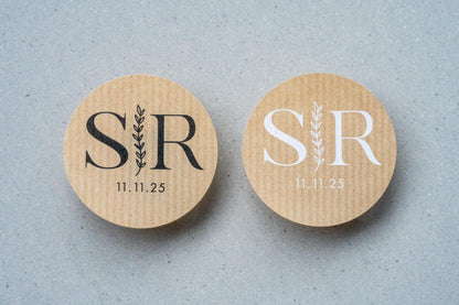 Personalised Kraft Monogram Stickers
