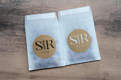 Personalised Kraft Monogram Stickers