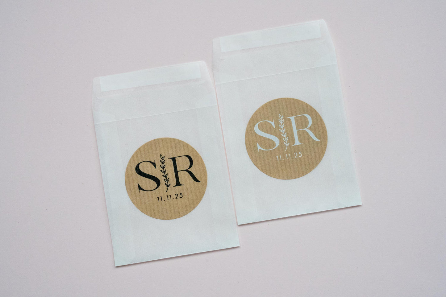 Personalised Kraft Monogram Stickers
