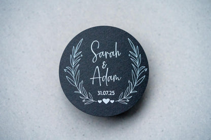 Personalised Black Wedding Sticker