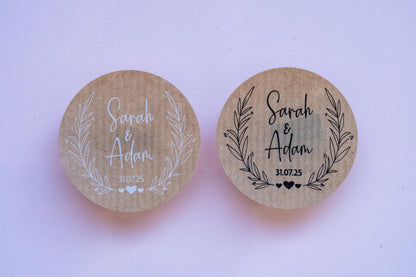 Custom Kraft Wedding Stickers