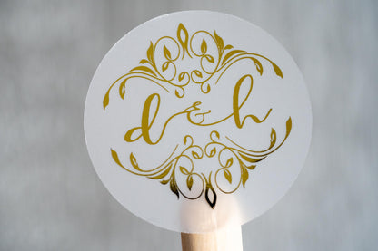 Foil Wedding Sticker with Ornamental Design
