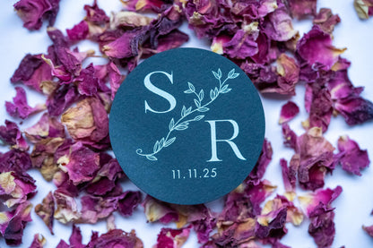 Personalised Black White Print Monogram Stickers