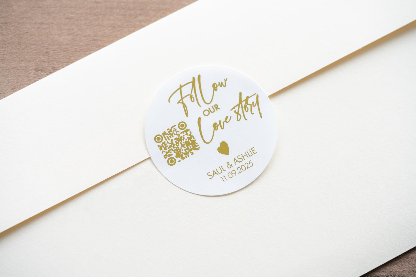 Foil Save The Date QR Code Wedding Stickers