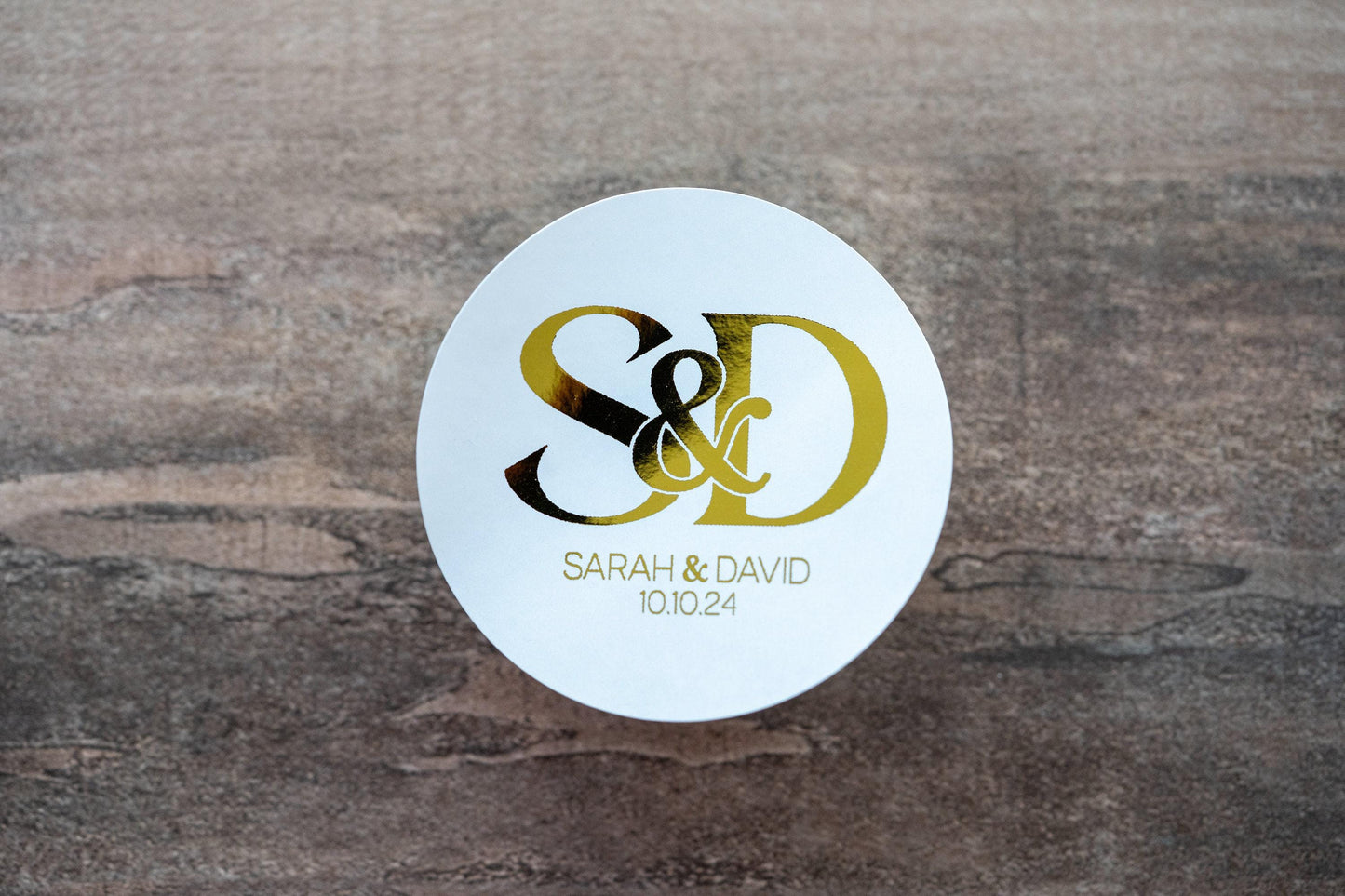 Foil Wedding Monogram Sticker