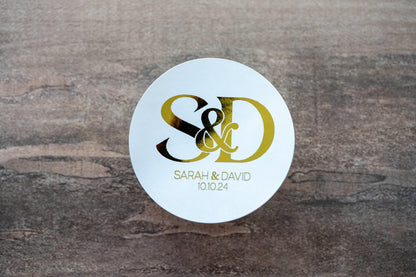 Foil Wedding Monogram Sticker