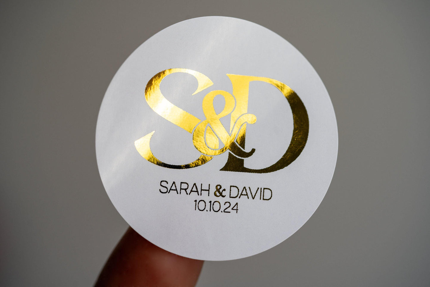 Foil Wedding Monogram Sticker