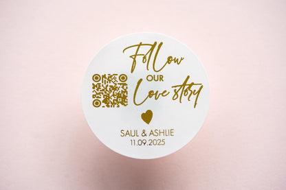 Foil Save The Date QR Code Wedding Stickers