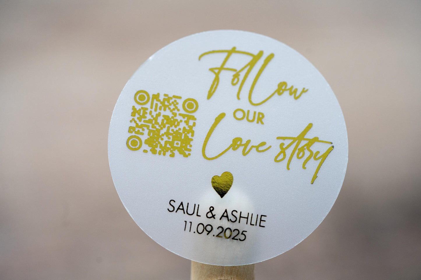 Foil Save The Date QR Code Wedding Stickers