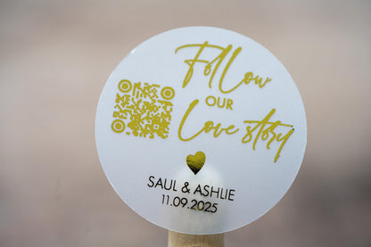 Foil Save The Date QR Code Wedding Stickers