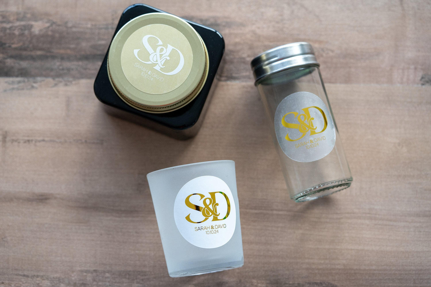 Foil Wedding Monogram Sticker
