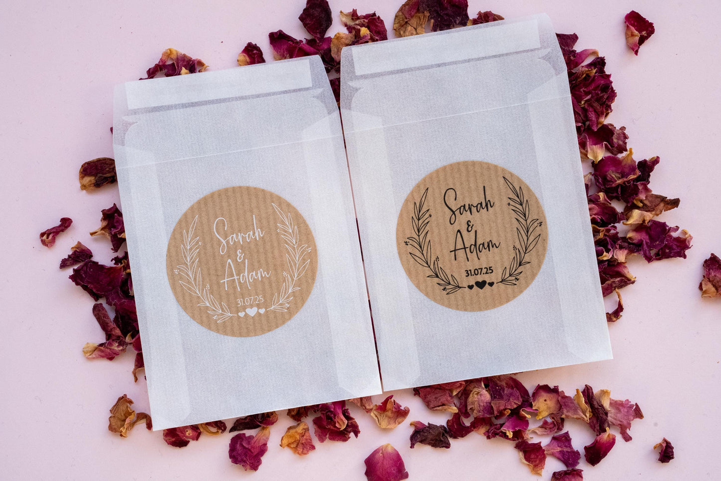Custom Kraft Wedding Stickers