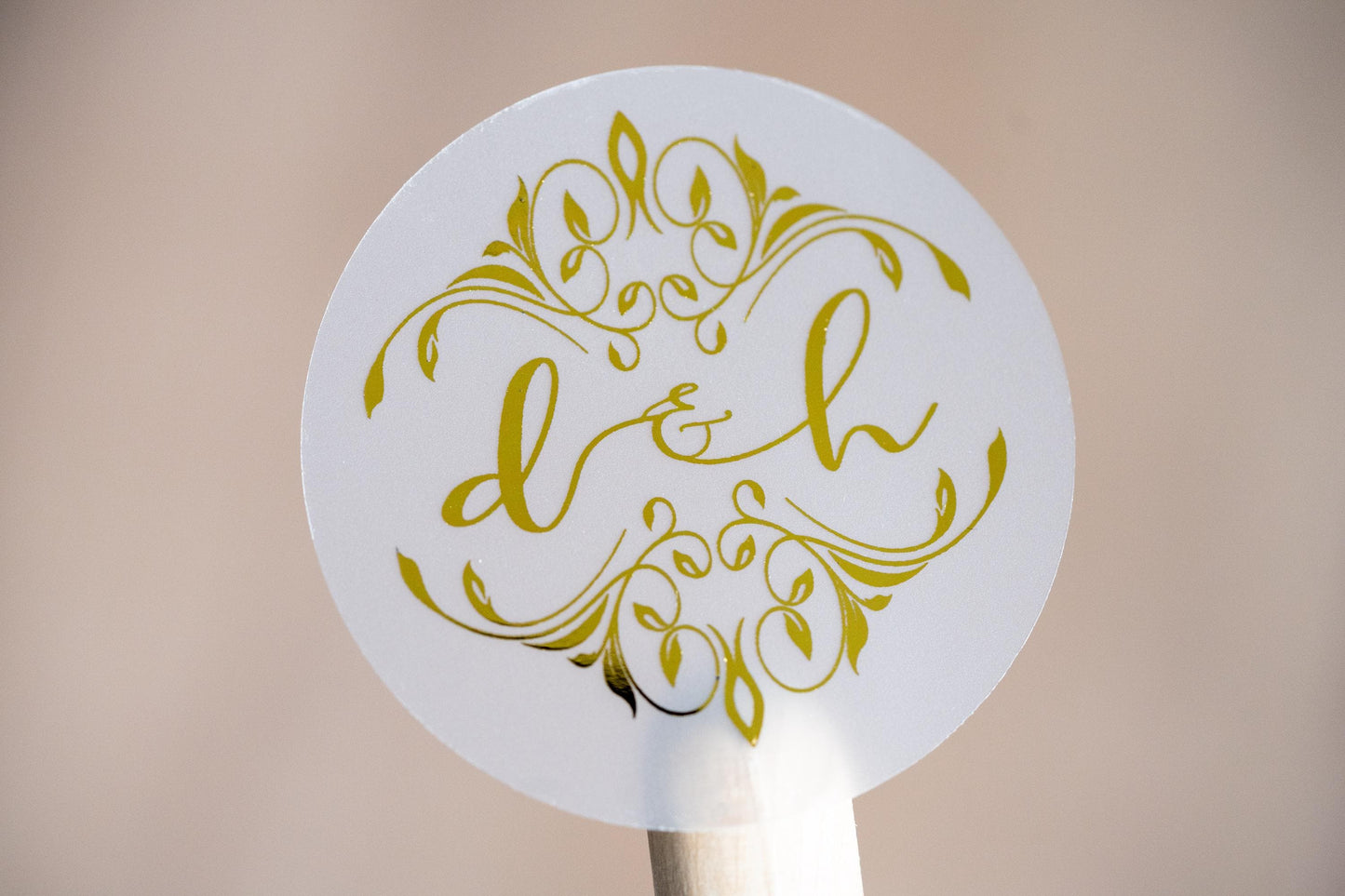 Foil Wedding Sticker with Ornamental Design