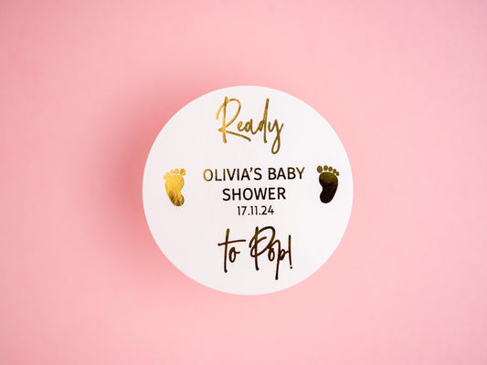 "Ready to Pop" Baby Shower Foil Stickers